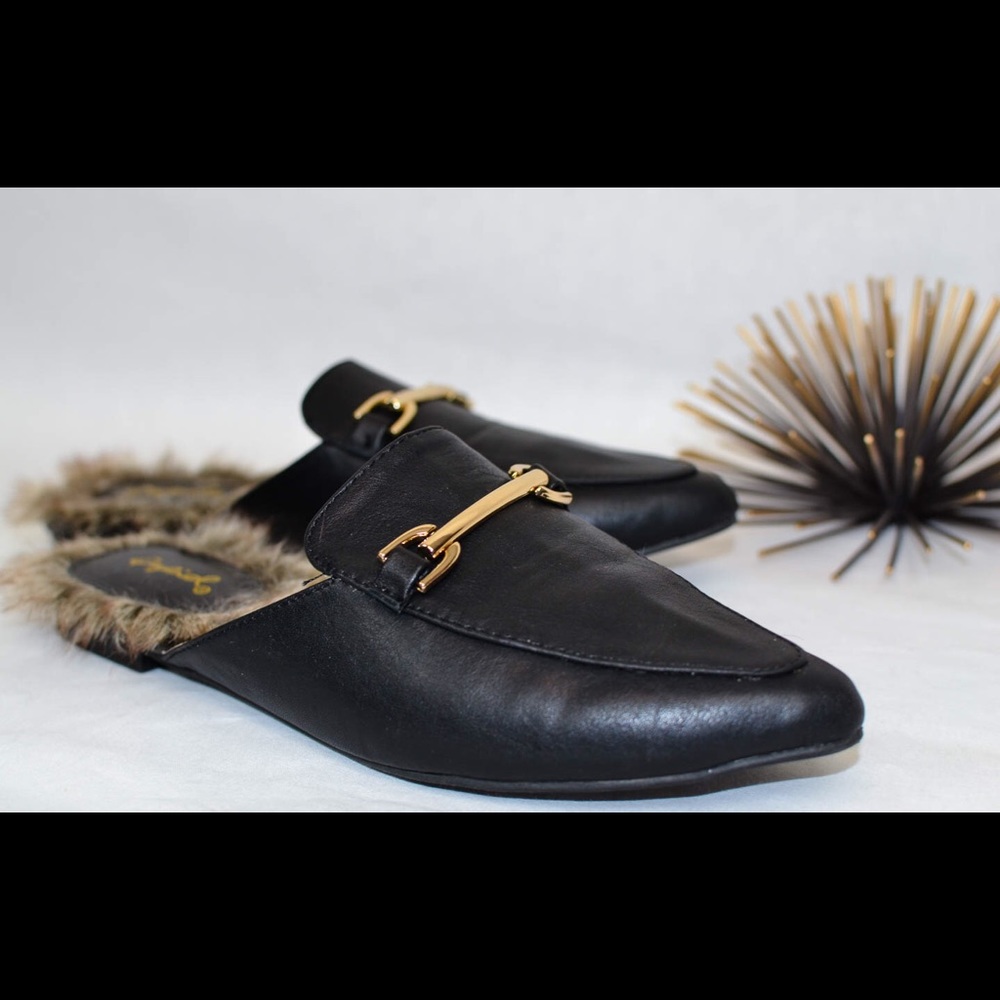 Faux Fur Loafer Slides